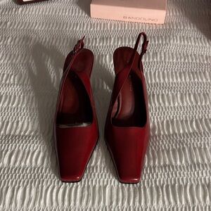 Bandolino Women's Deep Red Slingback Heels Size 7 1/2